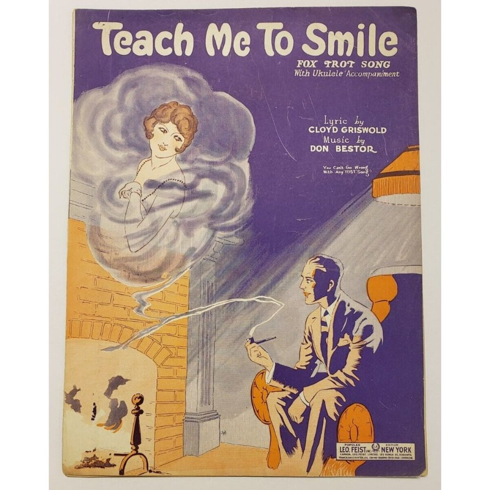 Sheet Music- Teach Me To Smile By Cloyd Griswold & Don Bestor VINTAGE 1925